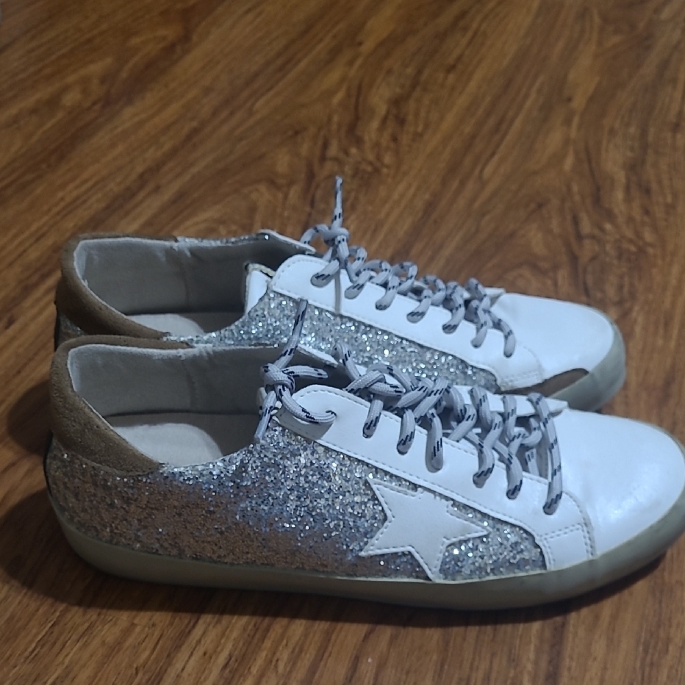 Silver Glitter Shu Shop "Paula" Sneakers